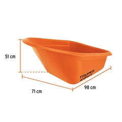 Truper Expert 120L profesionalus dviejų ratų karutis su HDPE plastikine talpa