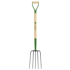 Sodo šakes su 5 virbais ir mediniu kotu 125cm John Deere®