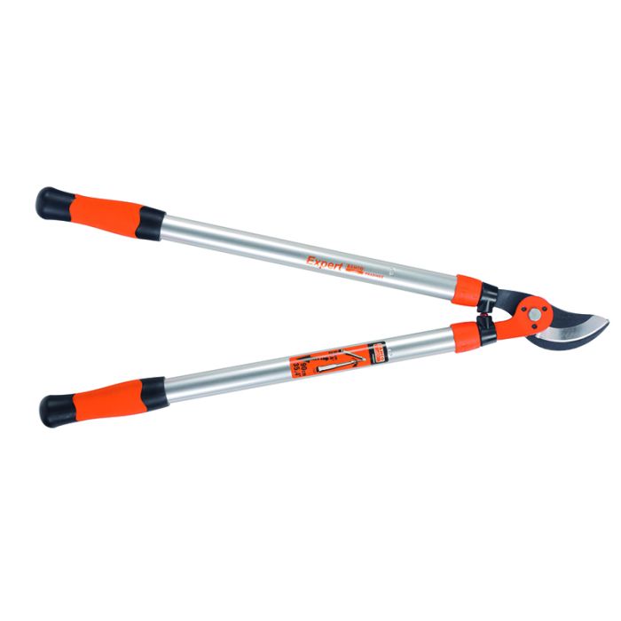 EXPERT teleskopinės šakų žirklės prasilenkiančiais ašmenimis. Super lengvos aliuminio rankenos. Guminiai amortizatoriai. Bendras ilgis 700-900 mm. Kerpa iki 40 mm šakas.