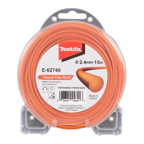 Pjovimo gija Makita; 2,4 mm/15 m; apvali